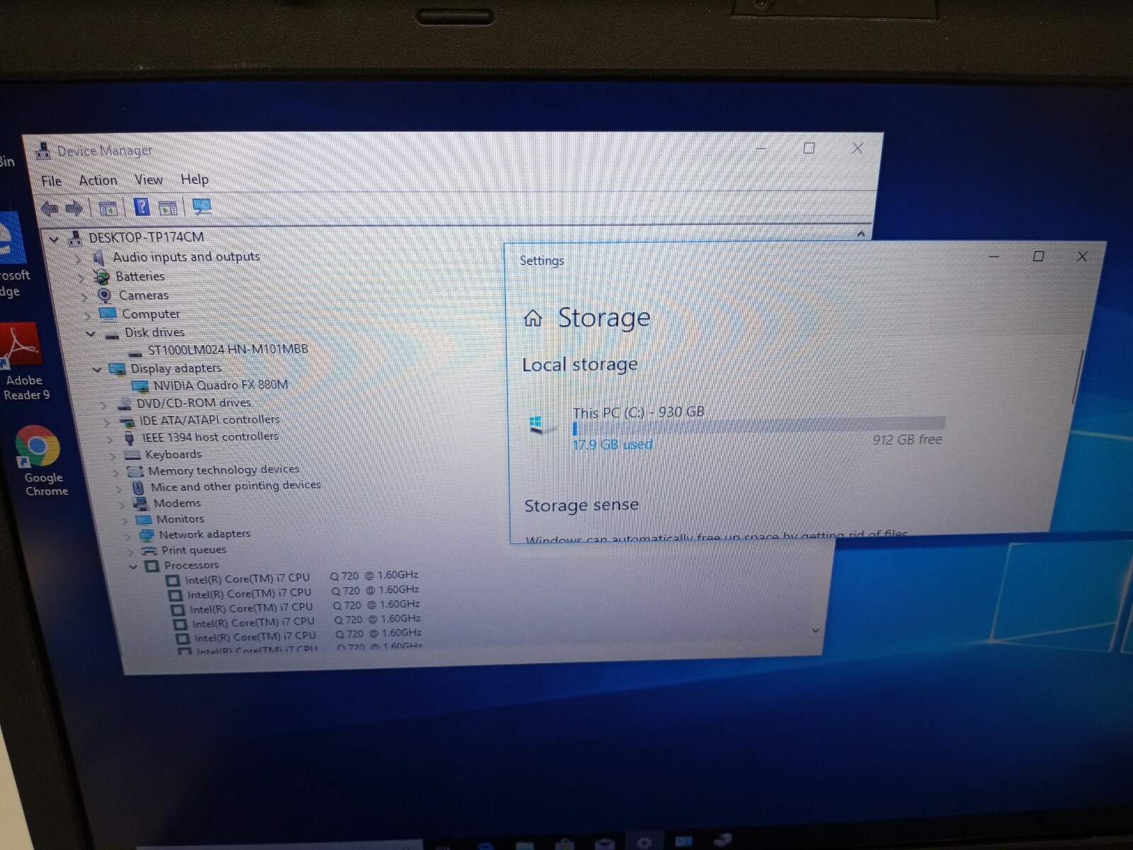 Lenovo ThinkPad W510 15.6″ Intel Core i7-Q720 1.60GHz 8GB 1TB HDD NVIDIA FX 880M