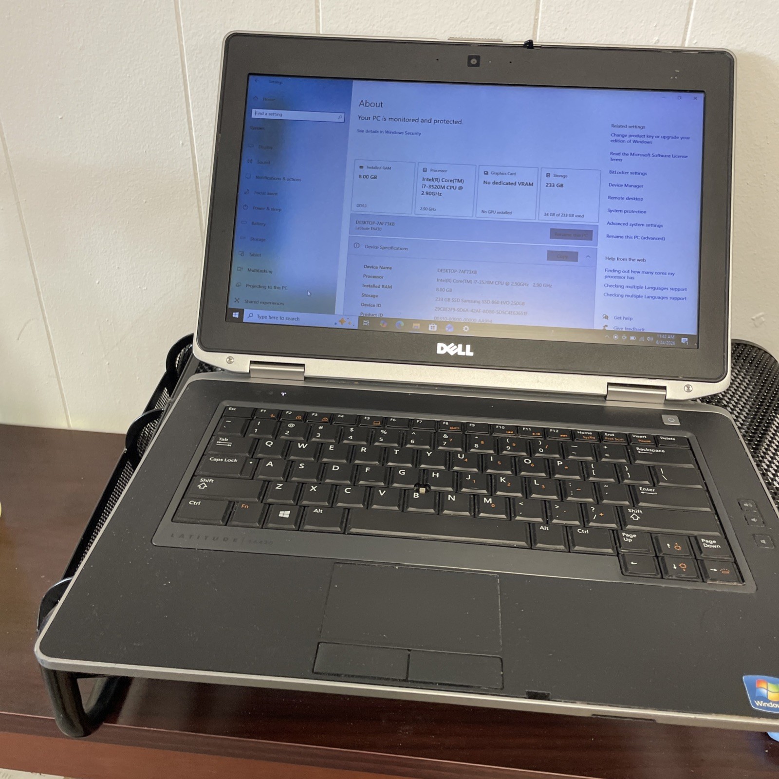 dell latitude e6430 i73520m 256 SSD 8GB RAM Win 10 Pro