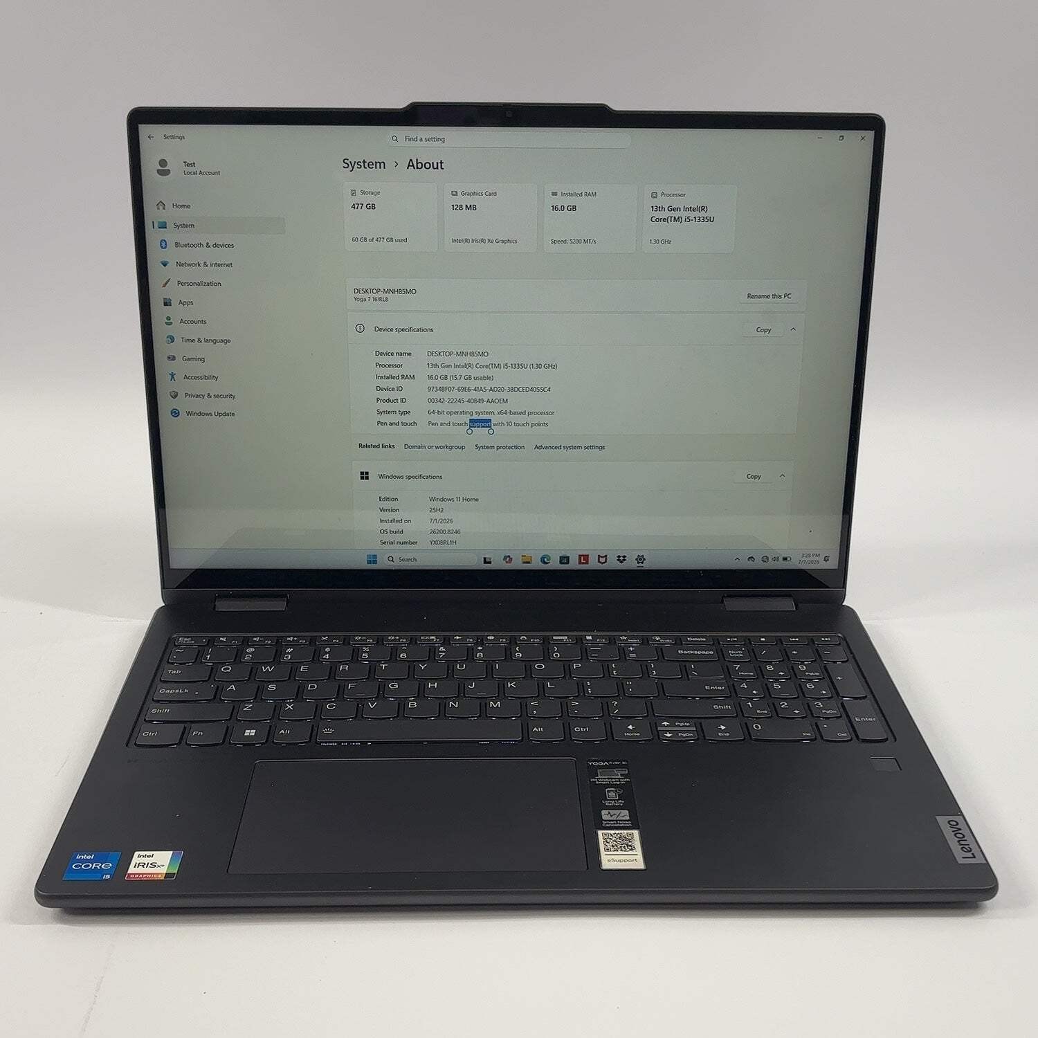 Lenovo Yoga 7 2-in-1 16IRL8 16″ i5-1335U 1.3GHz 16GB RAM 512GB SSD