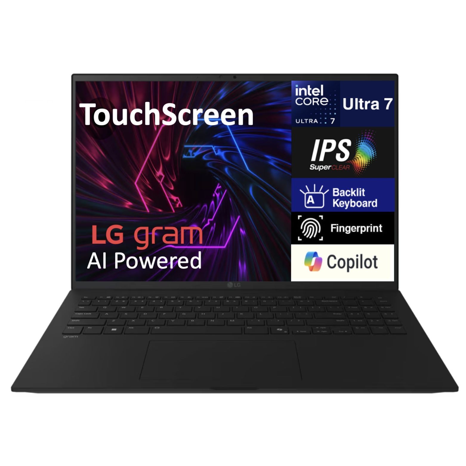 LG gram 17″ WQXGA Touch Intel Ultra 7-258V 2.20 GHz 32GB 2TB SSD W11H Laptop, BK