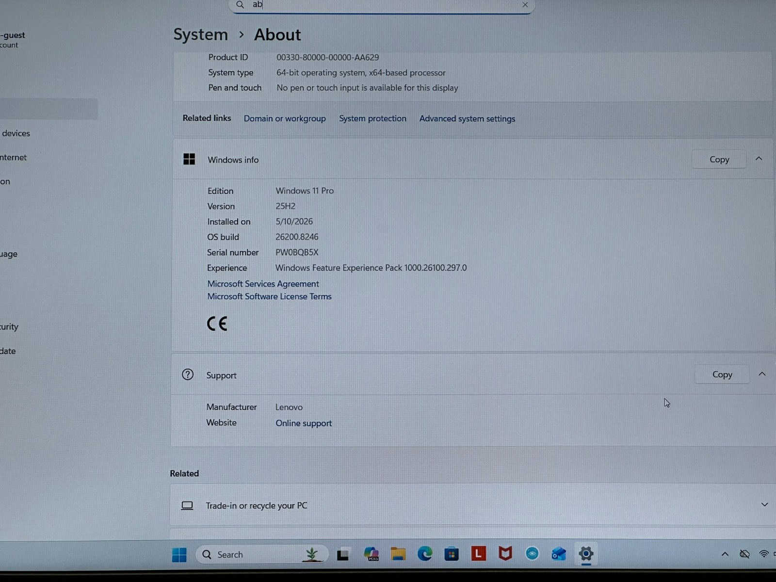 Lenovo ThinkBook 16 G6 ABP Laptop- 8GB RAM, 256GB SSD, AMD Ryzen 7530U #6