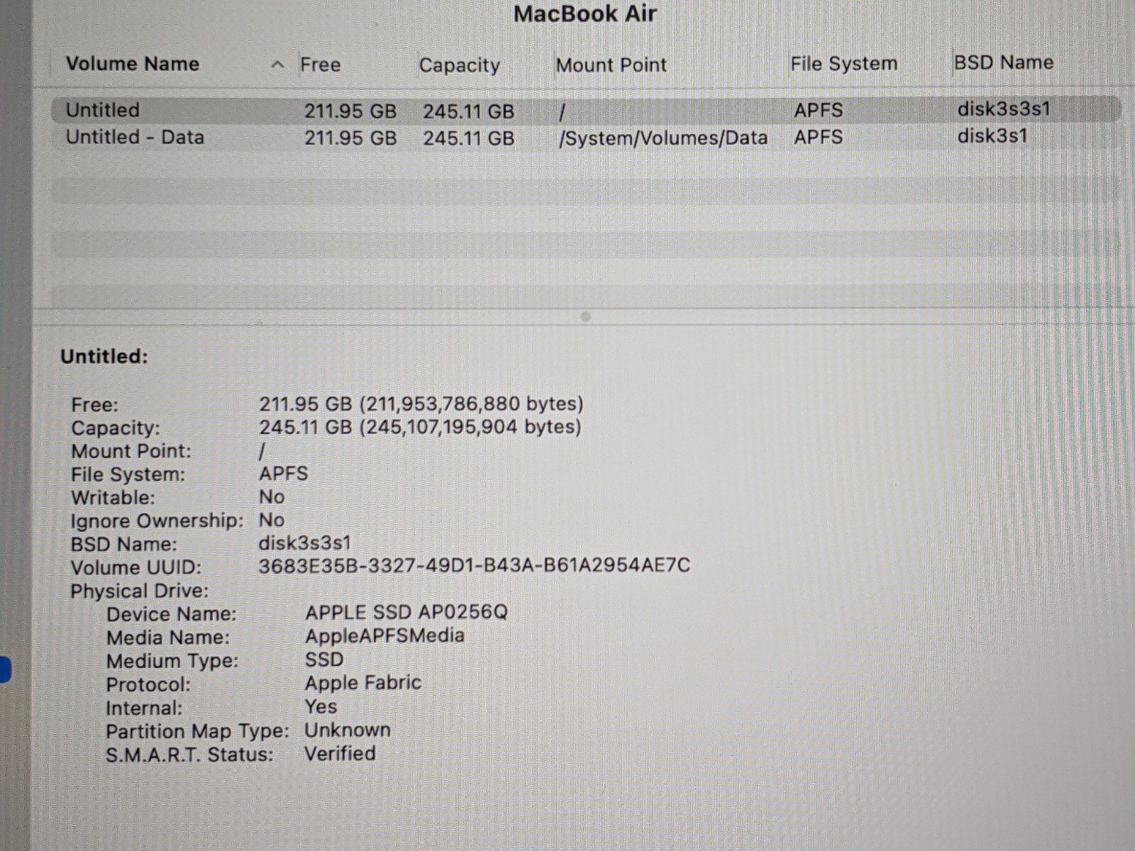 Apple MacBook Air A2337 (2020) 13.3″ M1 8CPU/7GPU 8GB 256GB OS Big Sur MGN63LL/A