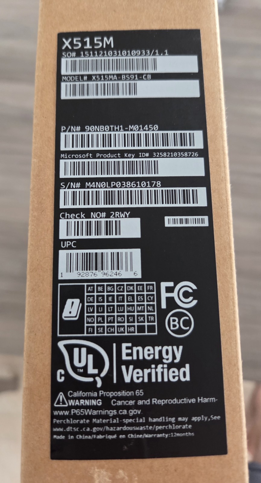 Asus x515ma-bs91-cb 15.6″ Laptop New In Box Sealed Box