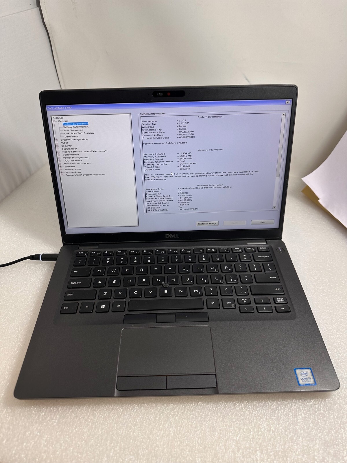 Dell Latitude 5400 14″ FHD Intel Core i5-8365 8gb ram 512gb PCIe