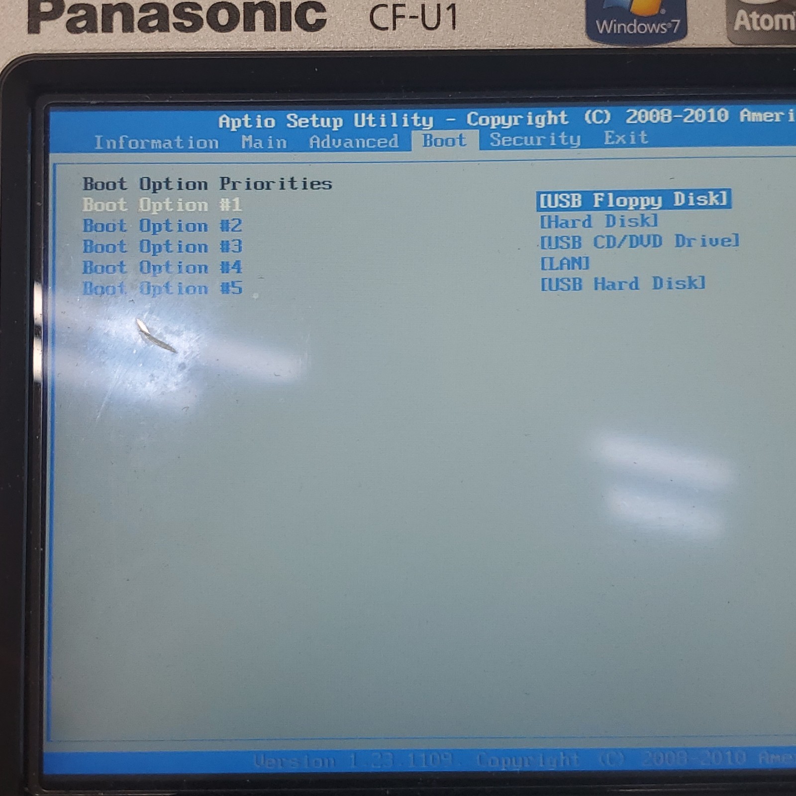 Panasonic CF-U1 Rugged Laptop Tablet Computer – Boots – No AC/OS – Atom Z530