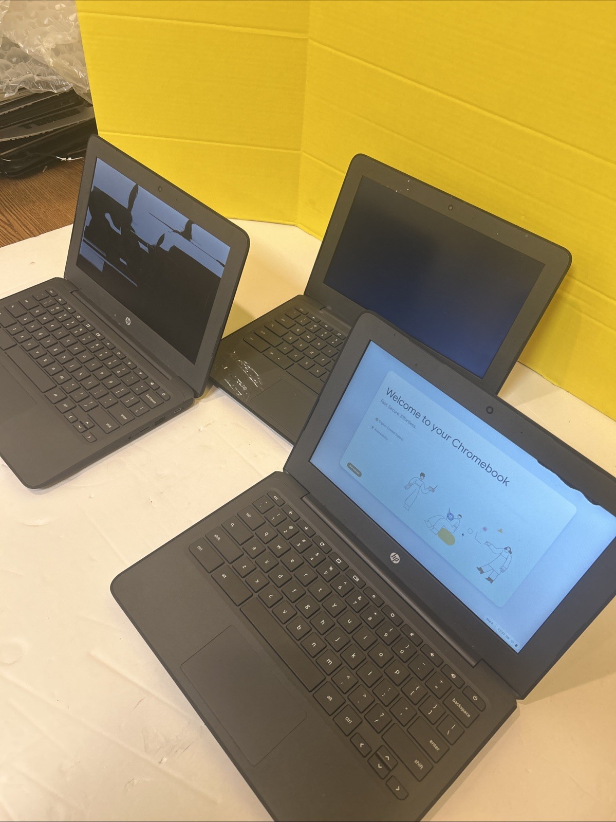3 HP Chromebook 11 G6 EE Laptops For Parts or Repair
