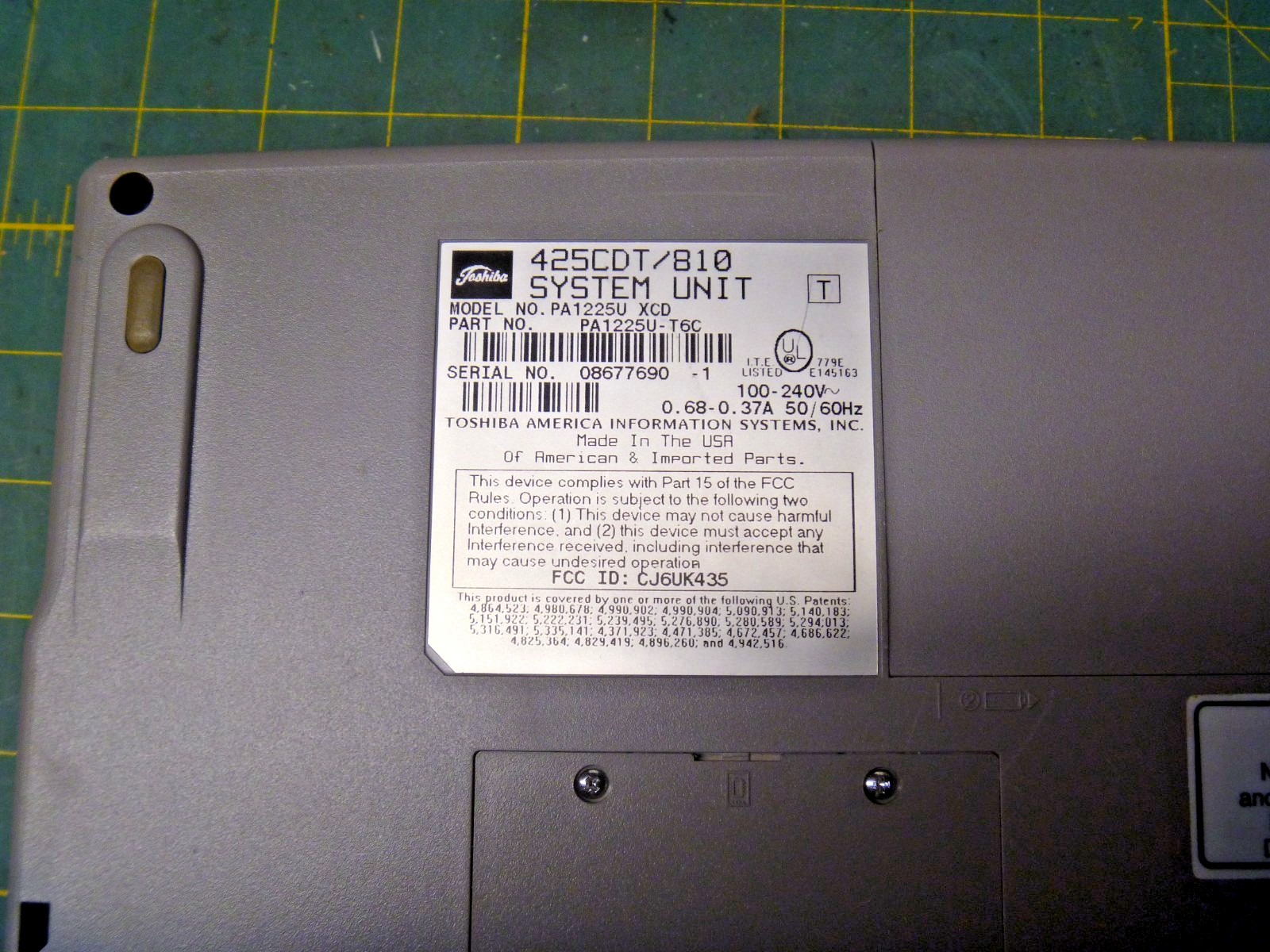 Toshiba Satellite Pro 425CDT, working W95, CD, Floppy, Cords, Case, MSworks