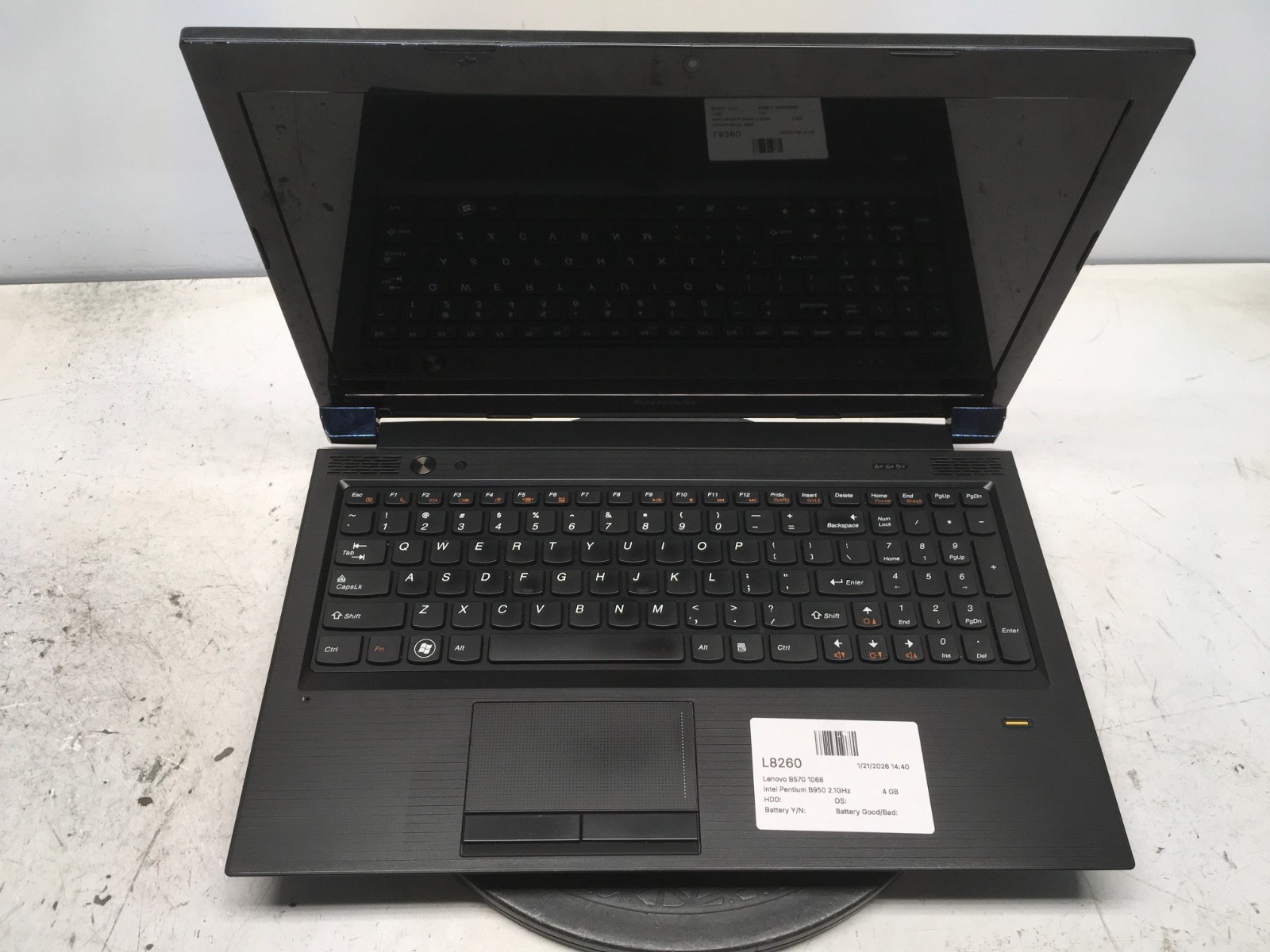 Lenovo B570 1068 Intel Pentium B950 2.1GHz 4 GB NO HDD