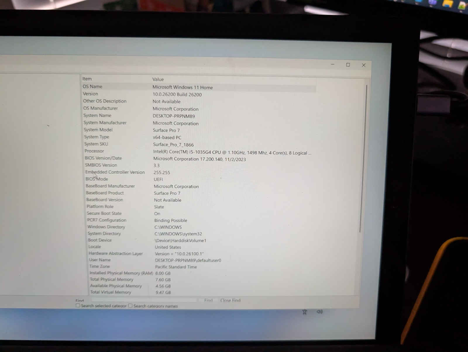 Surface Pro 7 i5-1035G4 8GB 256GB Win 11 w/ Keyboard – As Is No AC