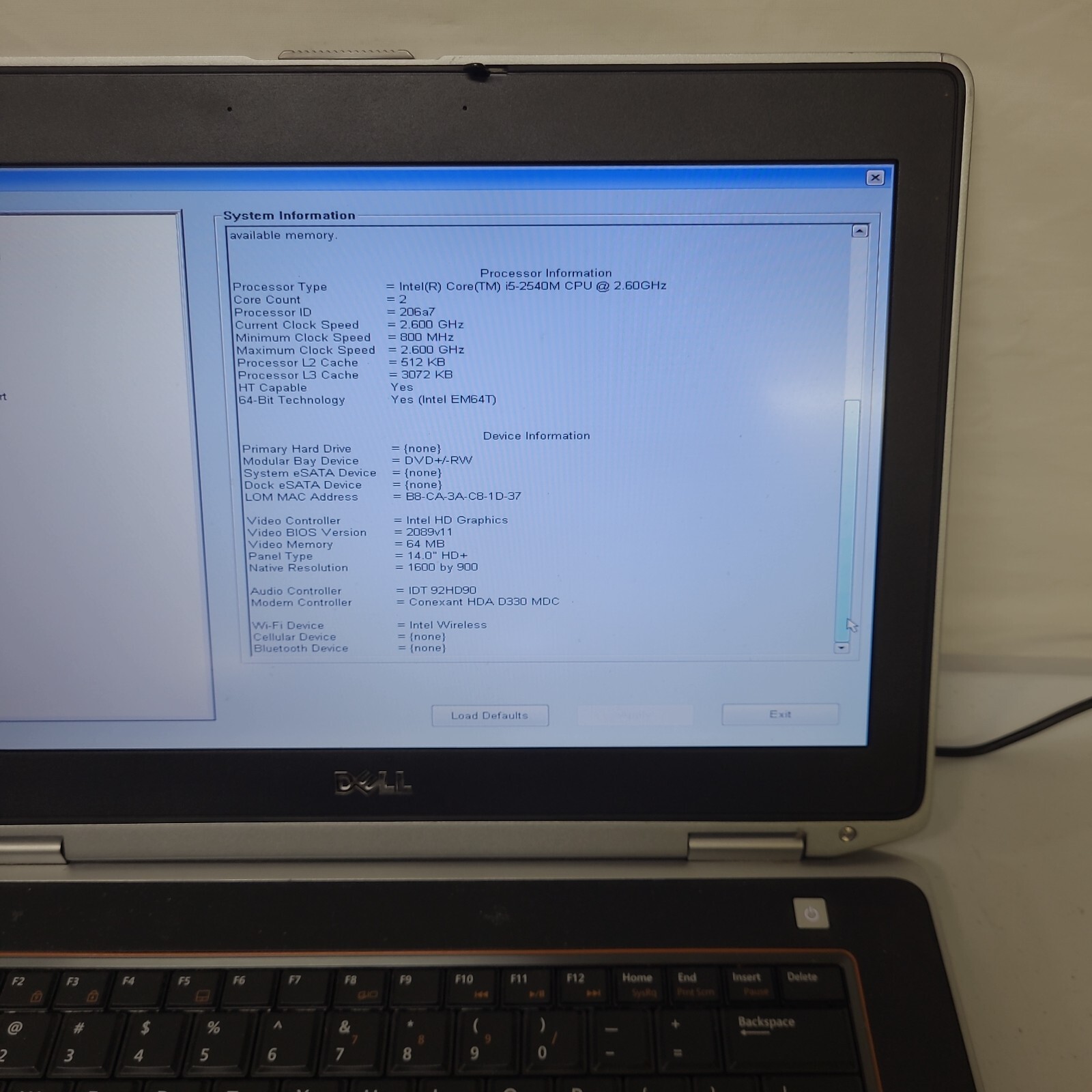 Dell Latitude E6420 Laptop 8GB Ram i5-2540M 2.60GHz 14″ NO HDD NO OS AS IS READ