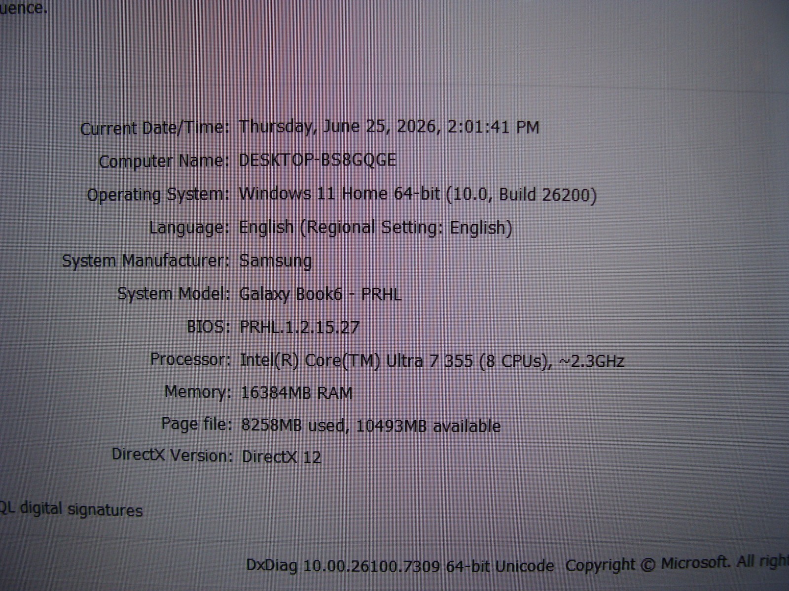 2026 SAMSUNG GALAXY BOOK 6 16″WUXGA TOUCH Ultra 7 355 2.3Ghz 16GB 512GB 2 cycles