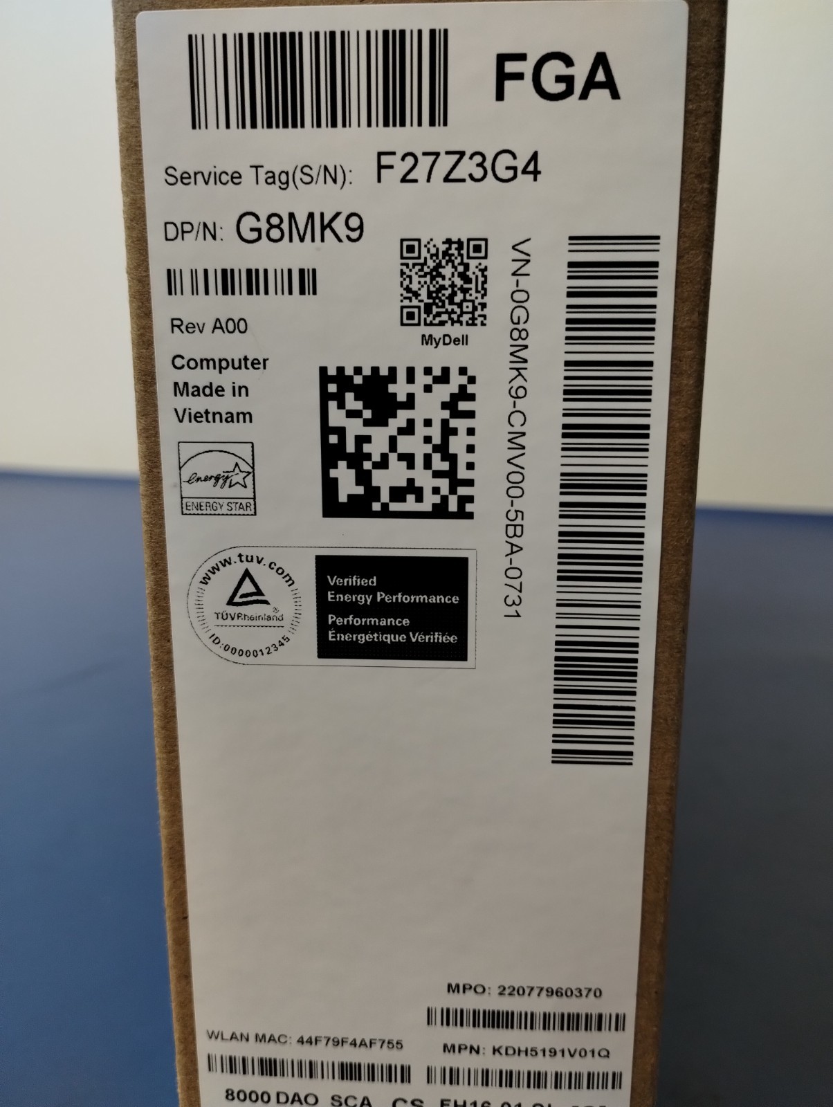 DELL 15 DC15255 G8MK9, AMD Ryzen 7 7730U, 2.00 GHz, 16 GB RAM, 512 GB NVMe SSD