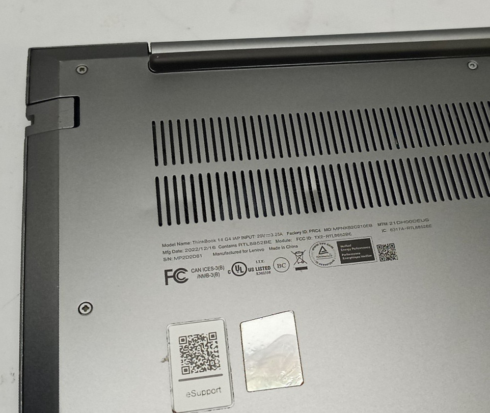 Lenovo ThinkBook 14 G4 IAP TOUCH i5-1235u 16GB/256GB NVMe Win11P No Batt MC069*