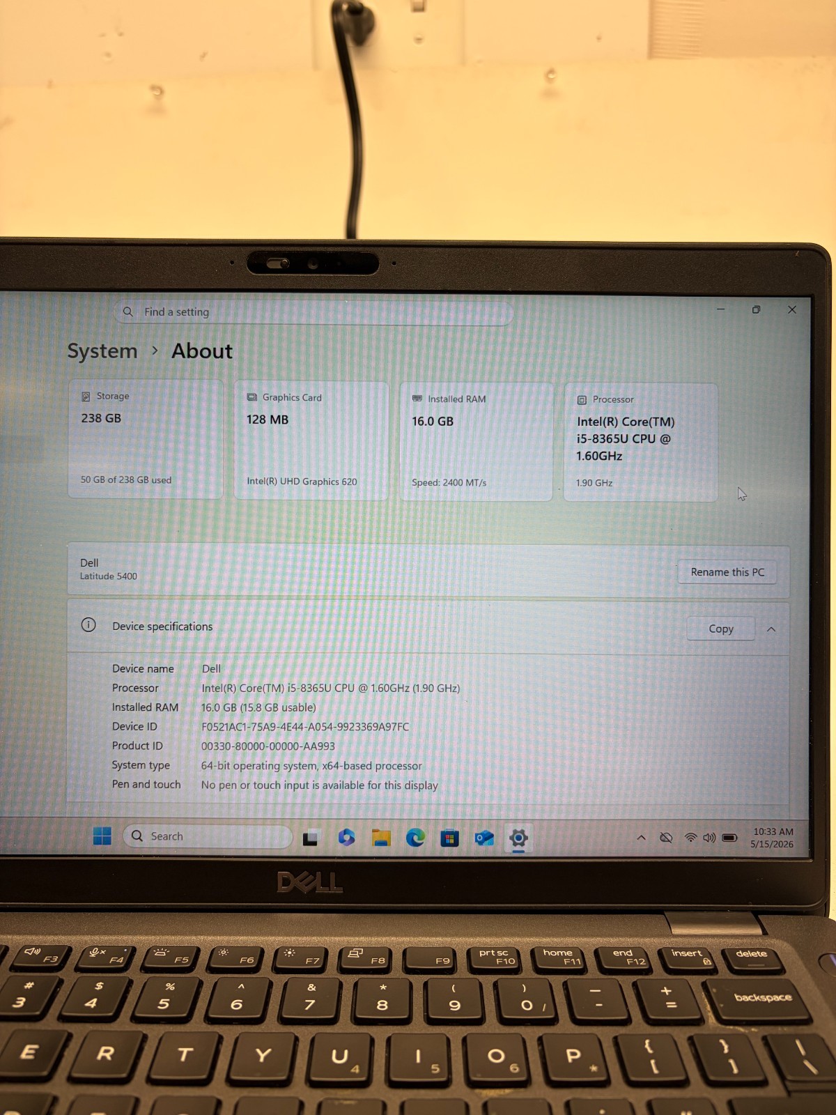 Dell Latitude 5400 w/ Power Supply