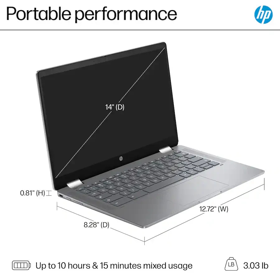 HP – 14″ 2-in-1 Full HD Touch-Screen Chromebook Plus Laptop – Free Shipping
