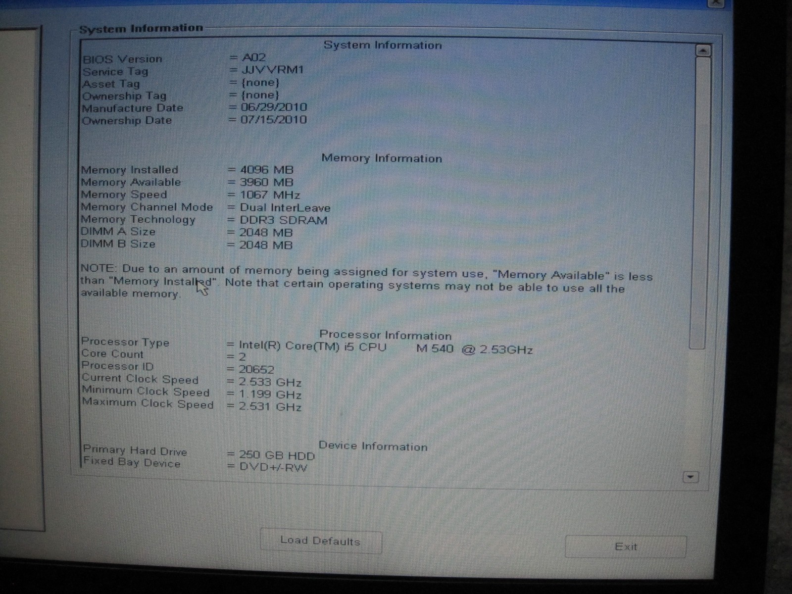 Dell Latitude E4310 Intel i5-540M 2.53GHz 4GB RAM WIN7 PRO