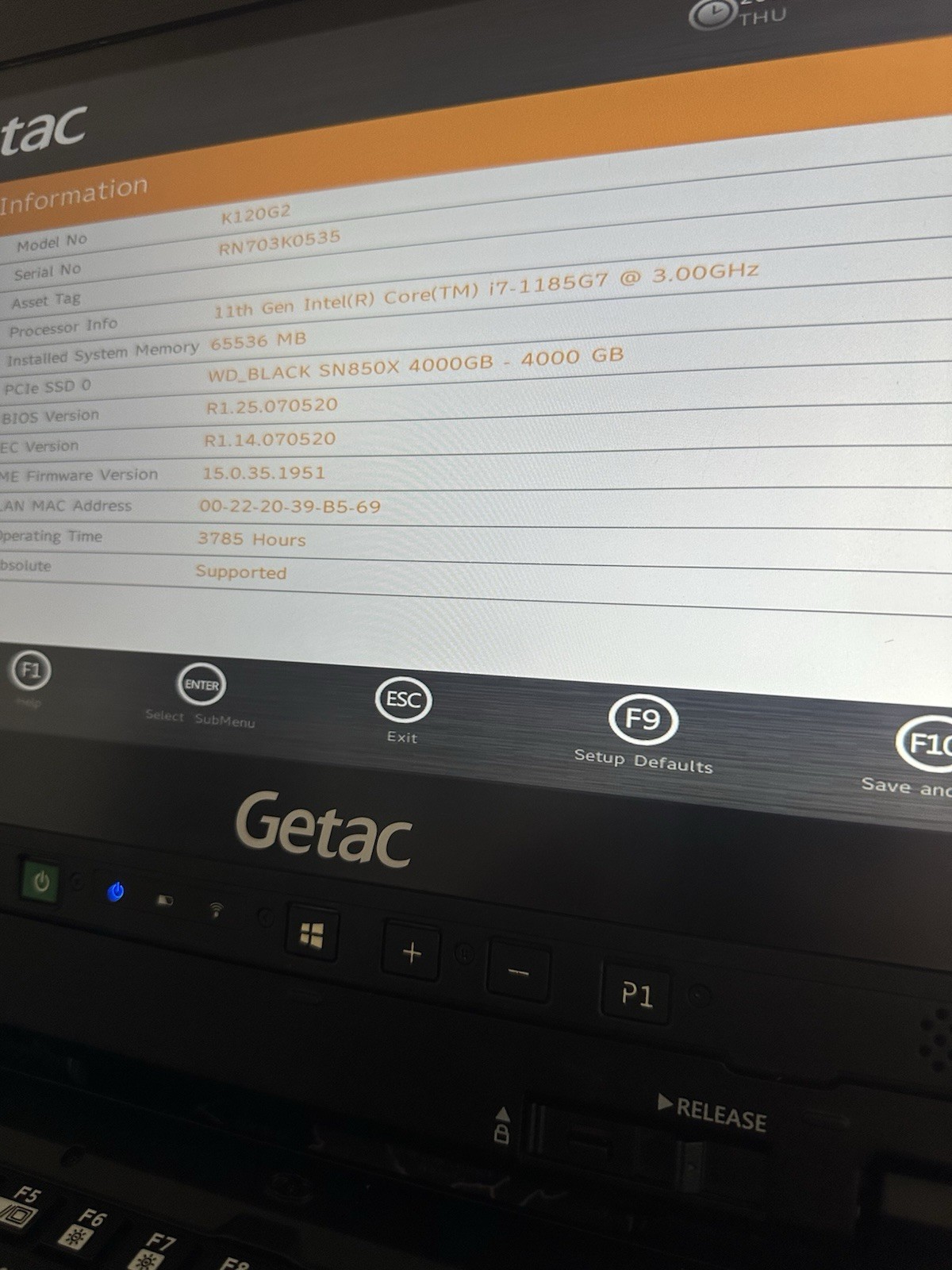 Getac K120G2 12.5″ 2-in-1 Touch i7-1185G7 64GB 4TB SSD W11P