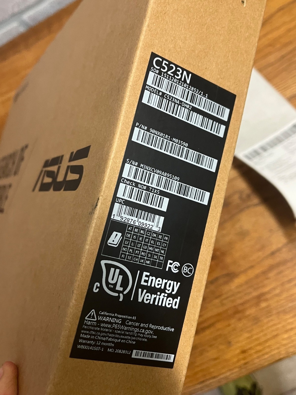 ASUS Chromebook C523NA-DH02 15.6″ Laptop Intel Celeron 4GB RAM New Sealed