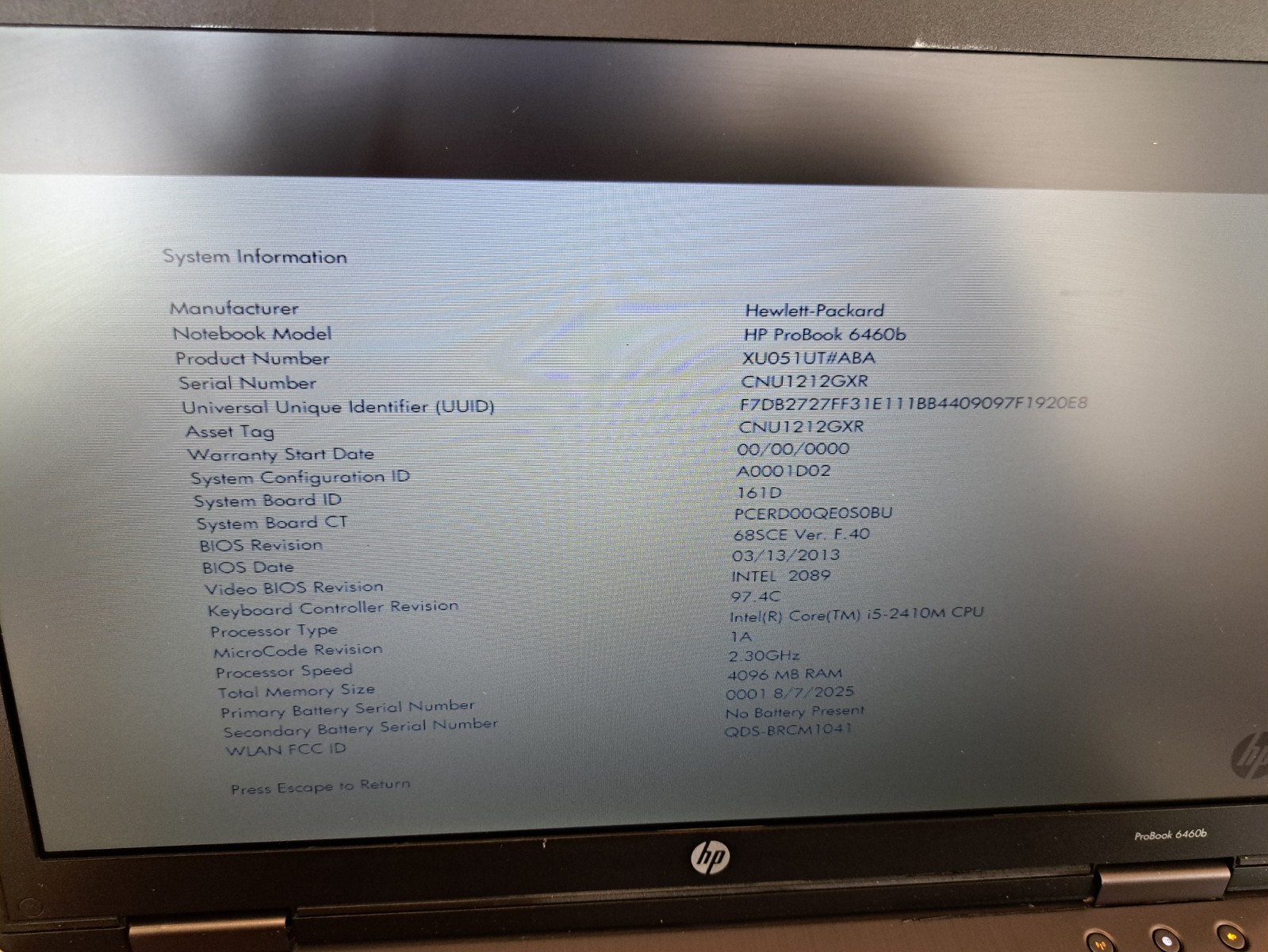 HP ProBook 6460b i5, 4Gb RAM, 250Gb Drive