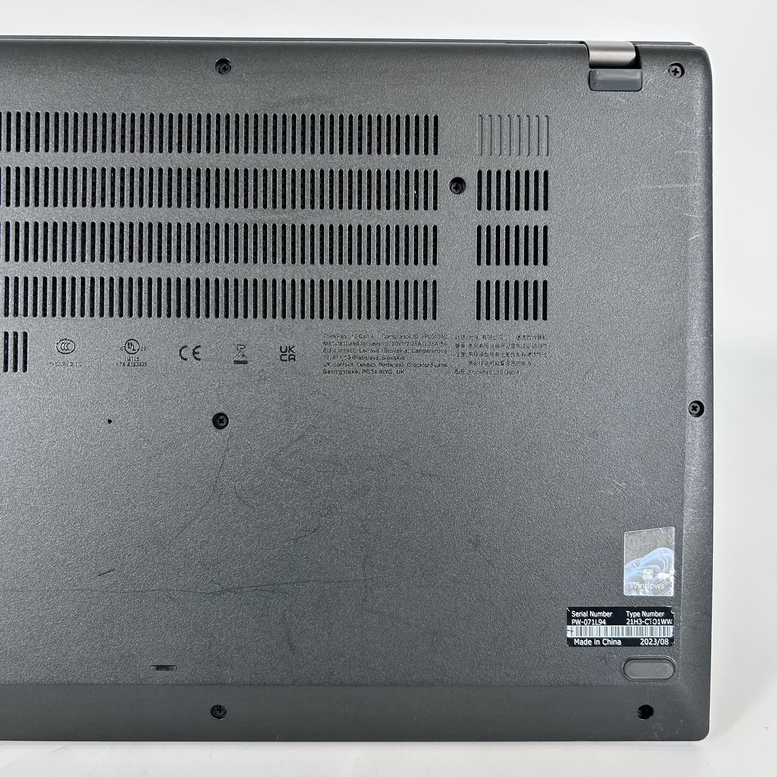 Lenovo ThinkPad L15 Gen 4 FHD 1.2 GHz i3-1315U 32GB 1TB SSD Good WHITE SPOTS