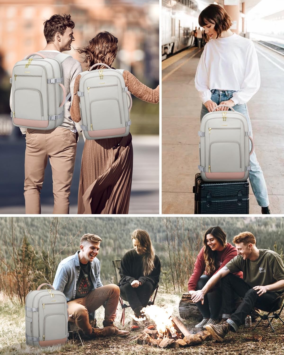 LOVEVOOK 40L Travel Backpack Women Carry On Flight Approved TSA 17″ Laptop