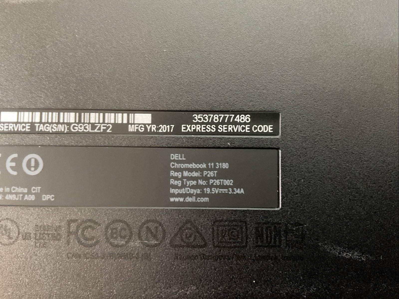 Lot Of 2 Dell Chromebook 11 3180 11.6″ Laptops