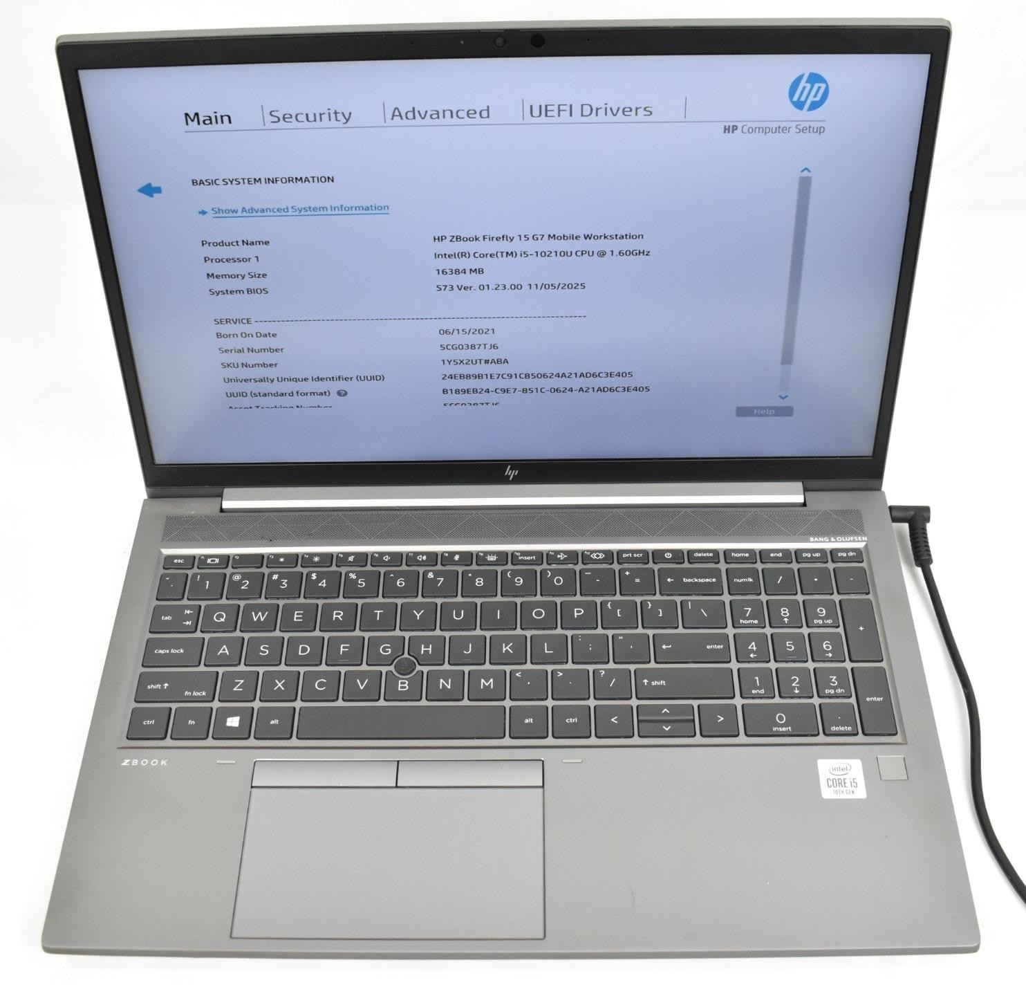HP Z Book Firefly 15 G7 i5-10210U 1.6GHz 16GB 256GB SSD 15.6″ No OS *See Detail*