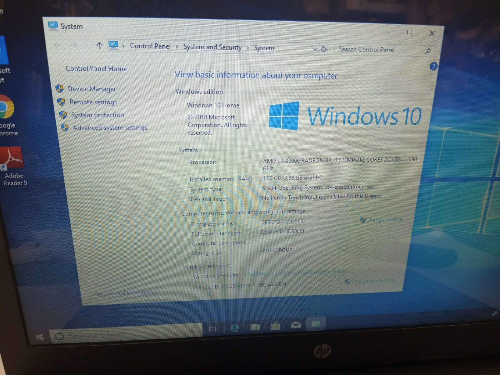 HP Laptop 14-bw012nr 14″ AMD E2-9000E Radeon 1.50GHz 4GB Ram 32GB SSD BT Win10
