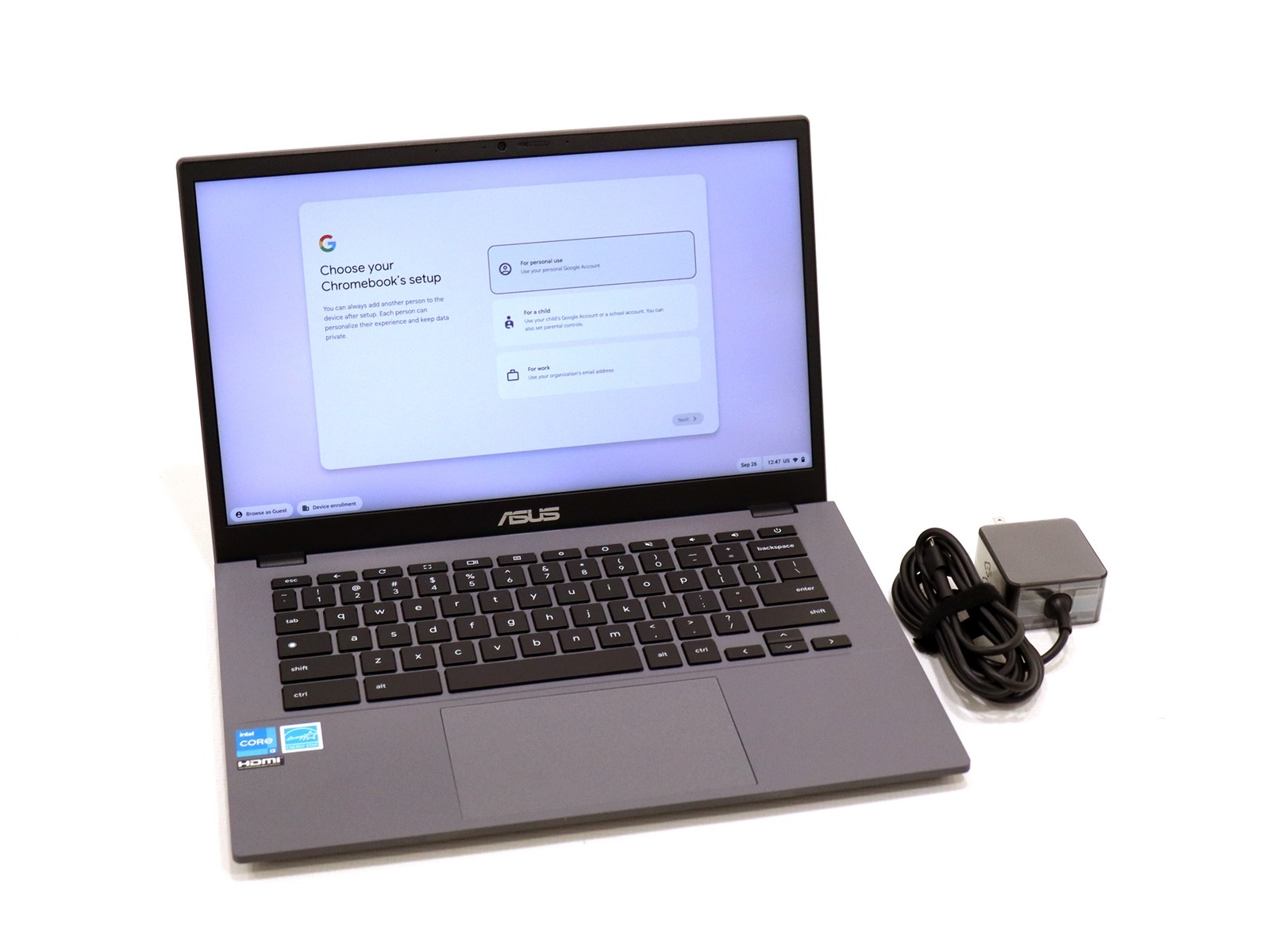 ASUS Chromebook Plus 14″ CX3402CB Intel i3-1215U 8G RAM 128G SSD 90NX06J2-M002B0