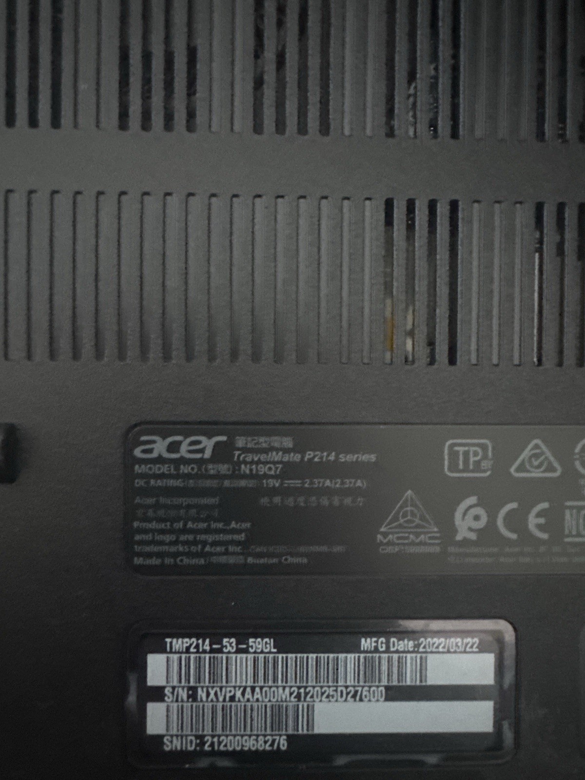 Acer TravelMateP214-11geni5-1135G7 2.4GHz 16gb RAM 512gb SSD 14″ FHD Win 11 Pro.
