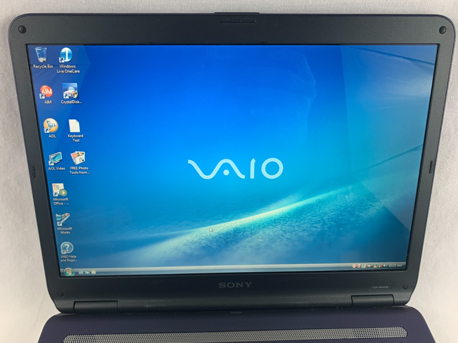 Sony VAIO PCG-7133L Blue Laptop For Parts or Repairs, No Touchpad, Win Vista