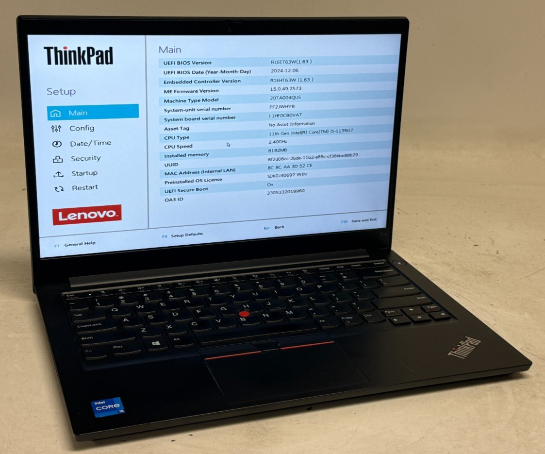 Lenovo ThinkPad E14 2nd Gen 14″ (i5-1135G7 – 8GB RAM – 256GB SSD – Win11Home)