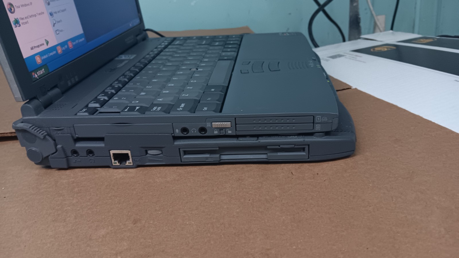 Vintage Toshiba Portege 7100CT Laptop Windows XP pro Docking station DVD Floppy