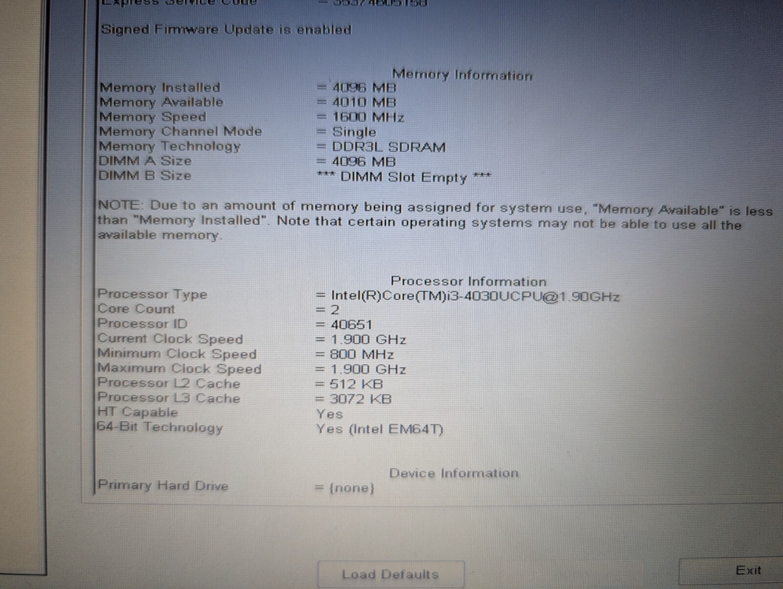 Dell Latitude 5440 14″ Intel Core i3-4030U 1.90GHz 4GB RAM NO HDD NO BATTERY