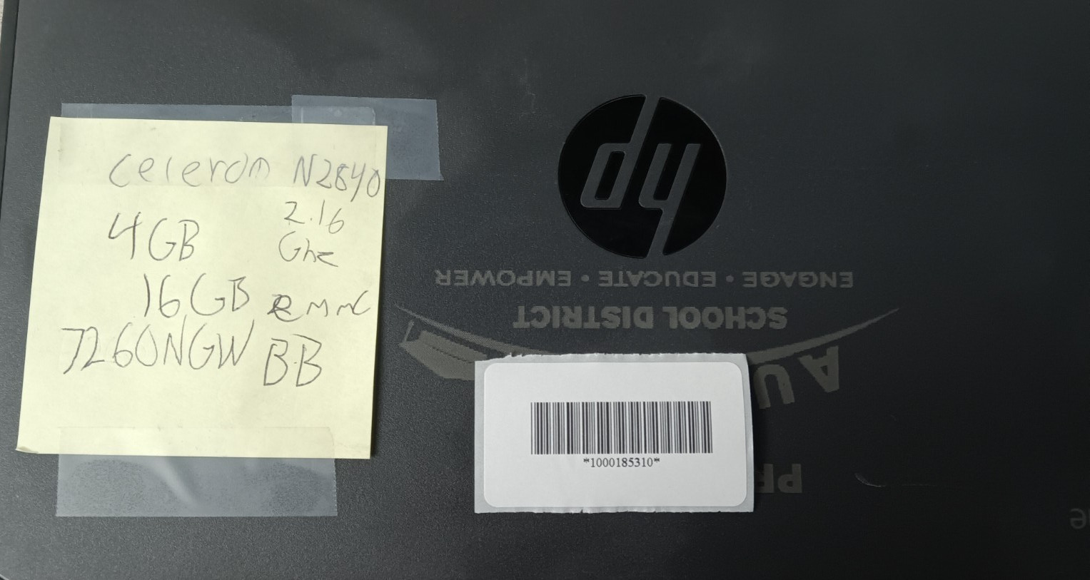 HP Chromebook 11 G4 N2840 2.16GHz 16GB EMMC 4GB RAM BB Engravings good battery