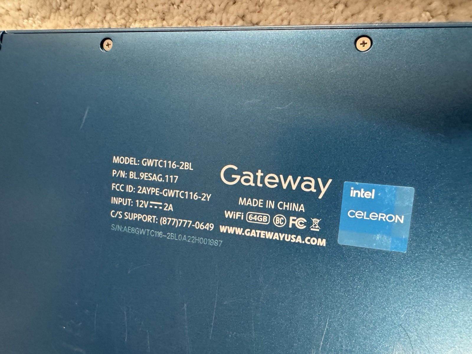 Gateway GWTC116-2BL 11.6″ ( lot 2 ) For Parts Or Repair