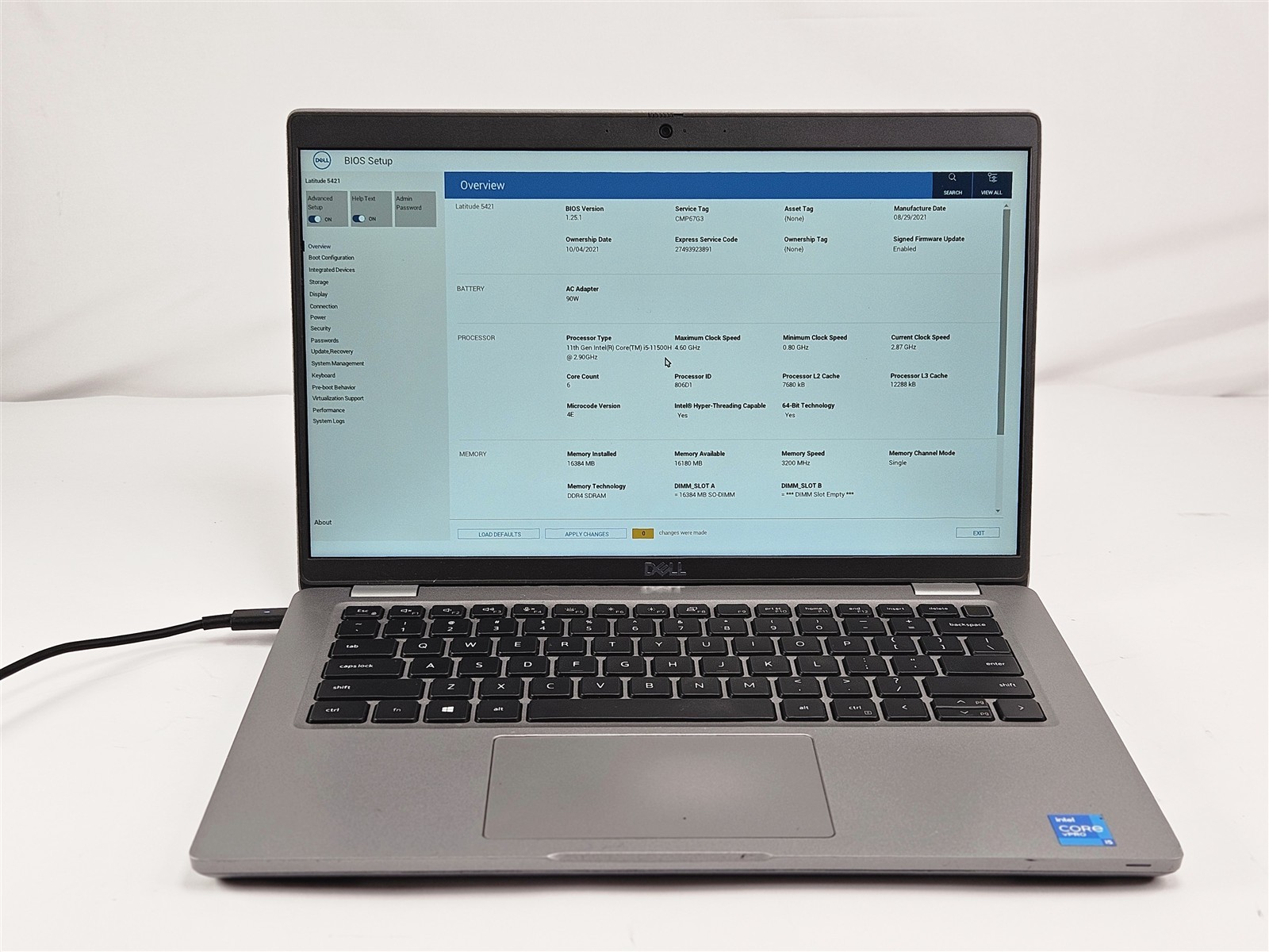Dell Latitude 5421 i5-11500H 16GB RAM 256GB SSD 14″ No OS Gray