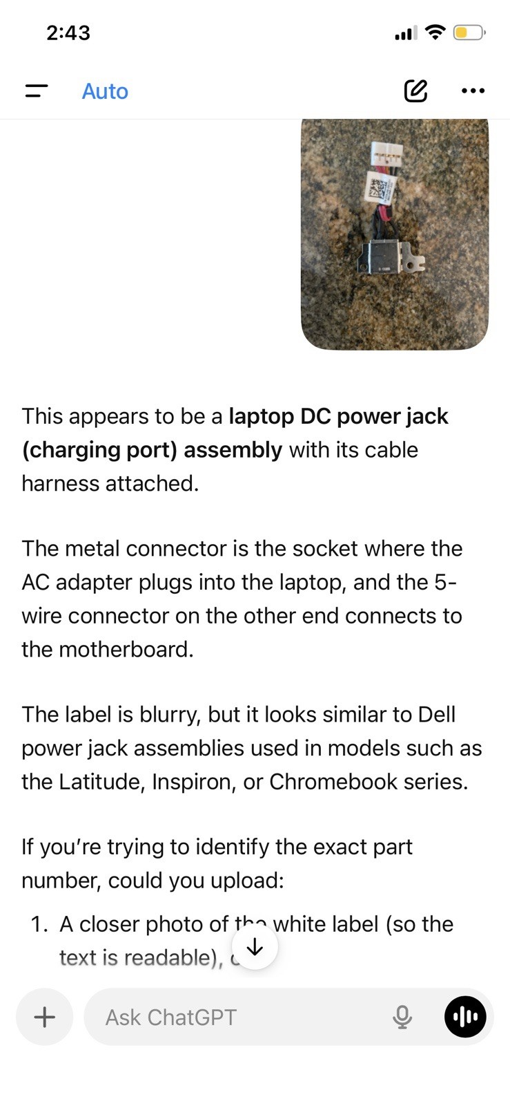 Dell Latitude P26T P26T003 3190 2 in 1 11.6″ -DC Power Jack Charging Port &Cable