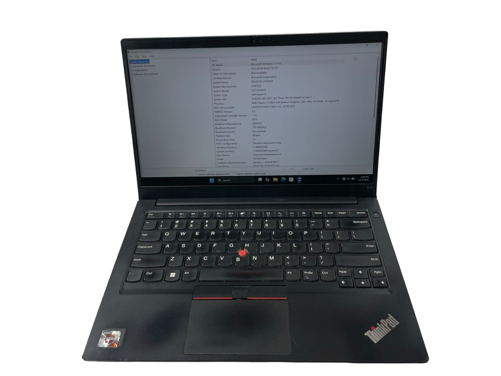 Lenovo ThinkPad E14 Gen 3 AMD Ryzen 7 5700U 1801Mhz 16GB RAM 500GB NVMe W. 11P