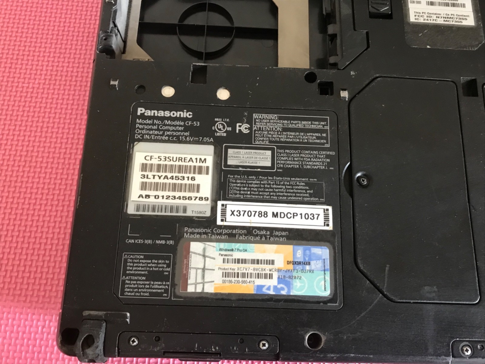 4 Panasonic Toughbook CF-53 i5-3340M 2.7GHz 8Gb NO HD/ Caddy MK3 53SUREA1M #34