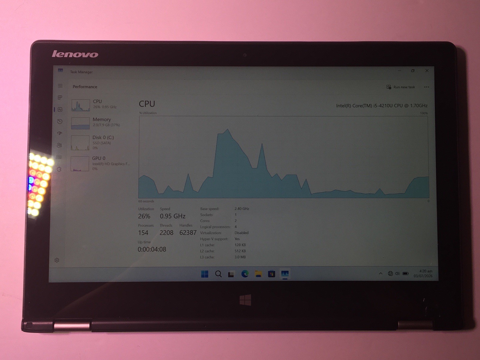 Lenovo Yoga 2 Intel I5-4210U 8GB Ram 256gb SSD