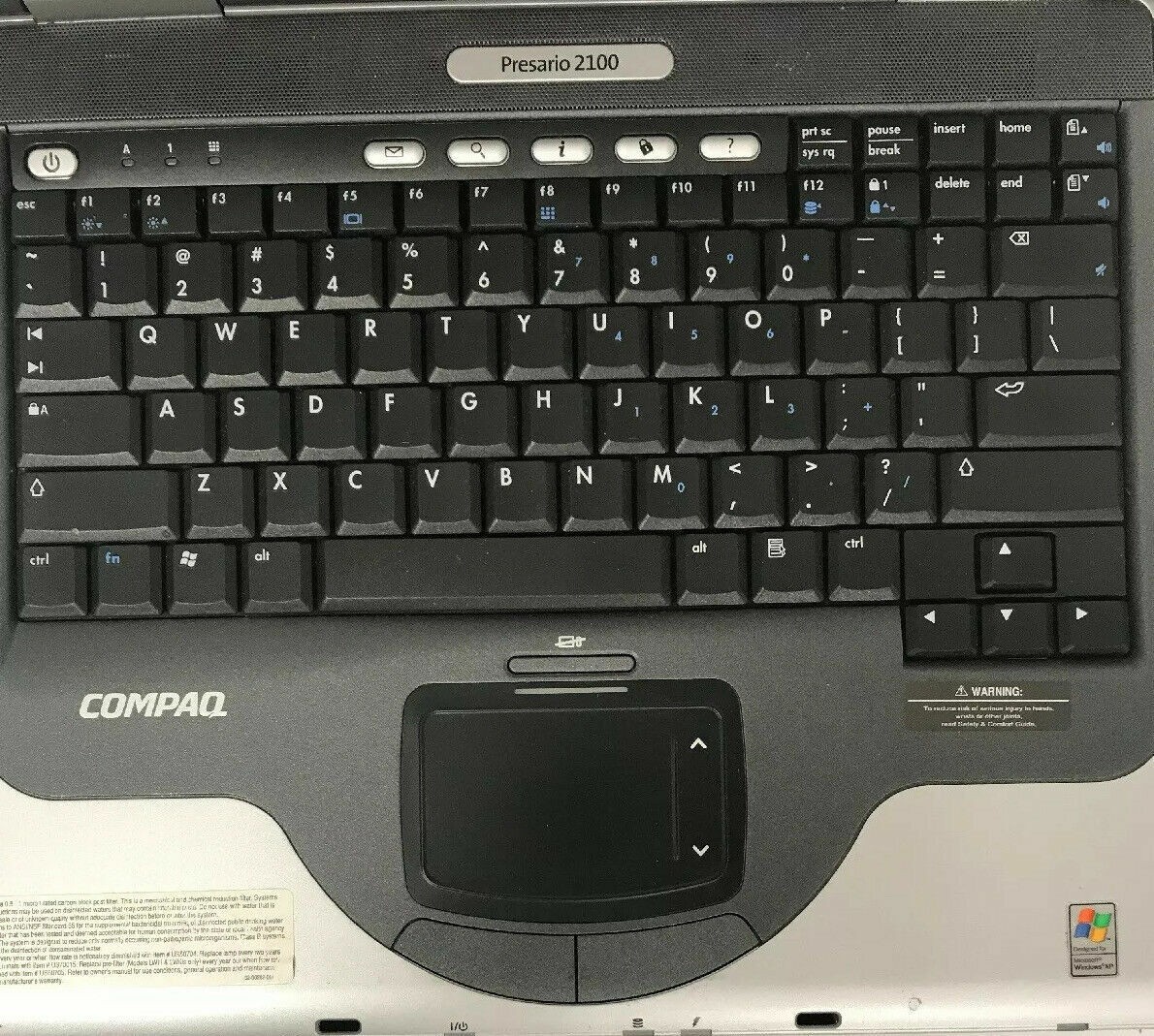 COMPAQ PRESARIO 2100 LAPTOP – FOR PARTS ONLY