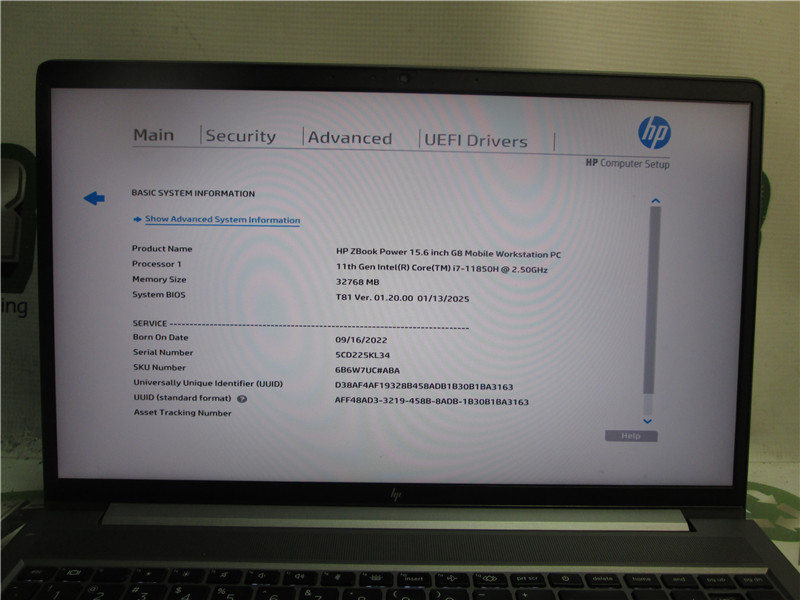 HP ZBook Power Laptop i7-11850H 2.5GHz 32GB RAM 512GB SSD Windows 11 Pro COA