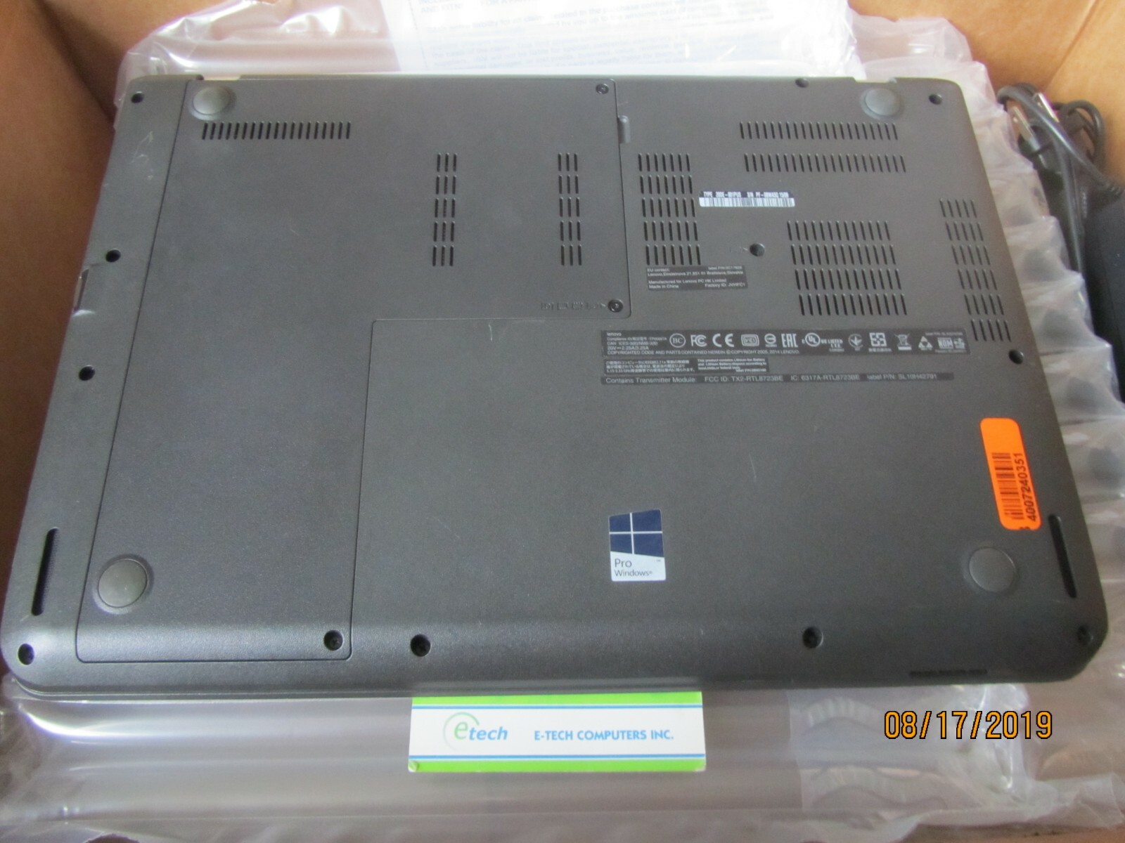 20DE001PUS ThinkPad E455 AMD A6-7000 4GB RAM 500GB HD 14.0″ HD Win7 Pro Win10