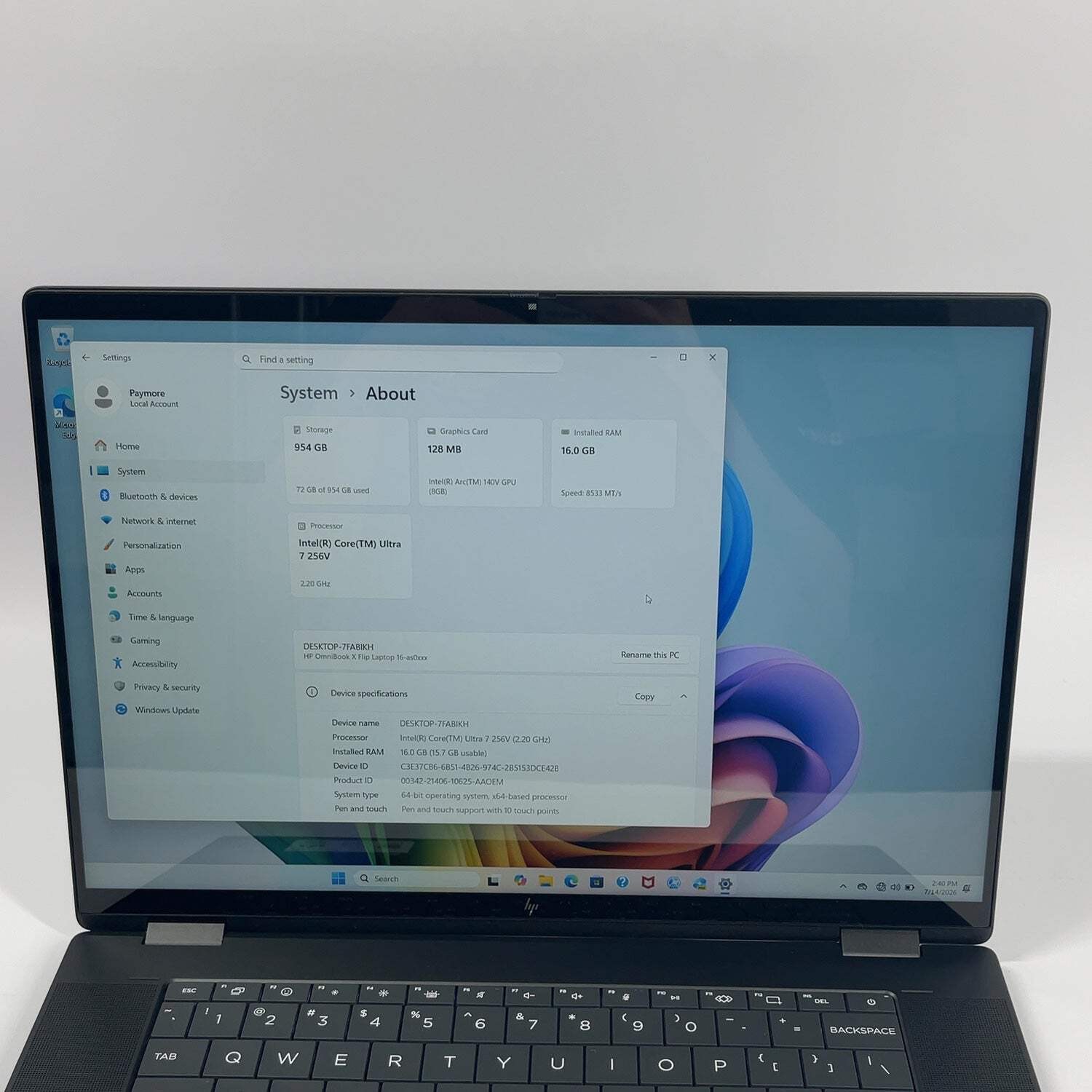 HP OmniBook X 16-AS0XXX 16″ Intel Core Ultra 7 256V 4.8GHz 16GB RAM 2TB SSD