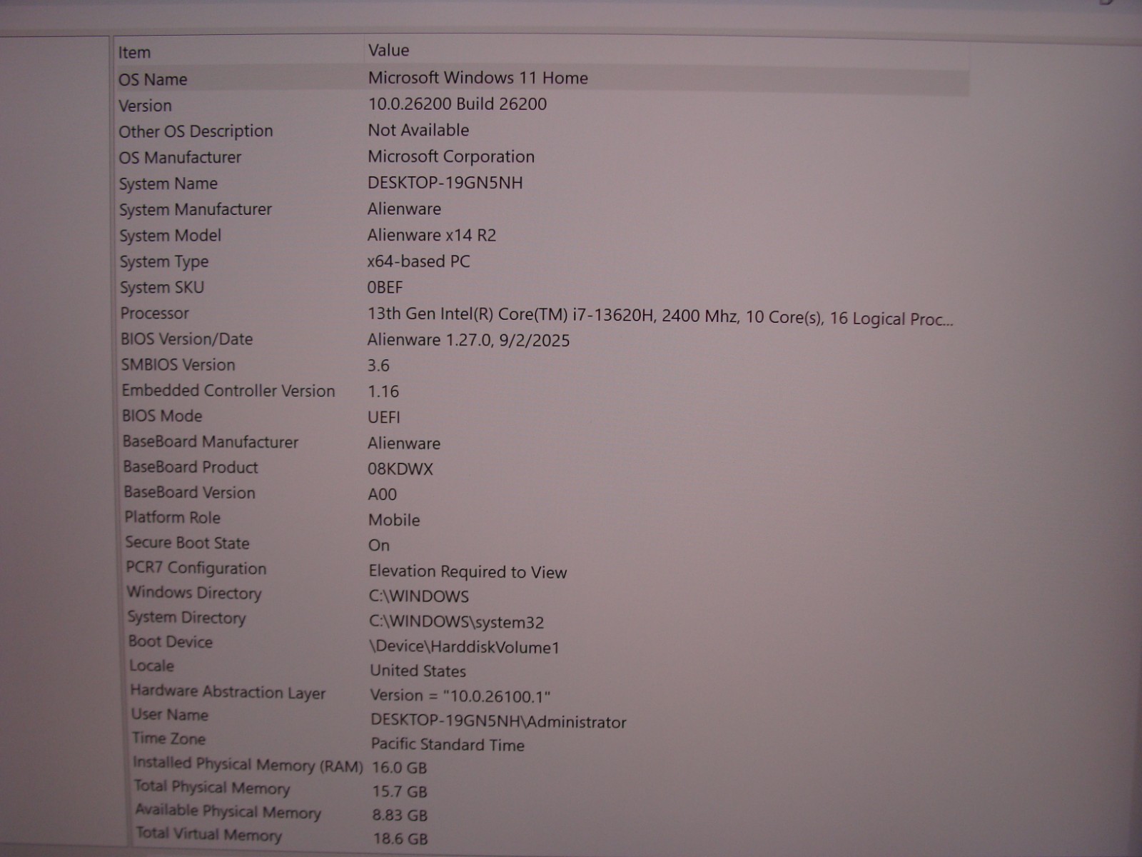 Alienware x14 R2 14″ QHD 165Hz core i7-13620H 16GB 512GB SSD NVIDIA RTX4050 6GB