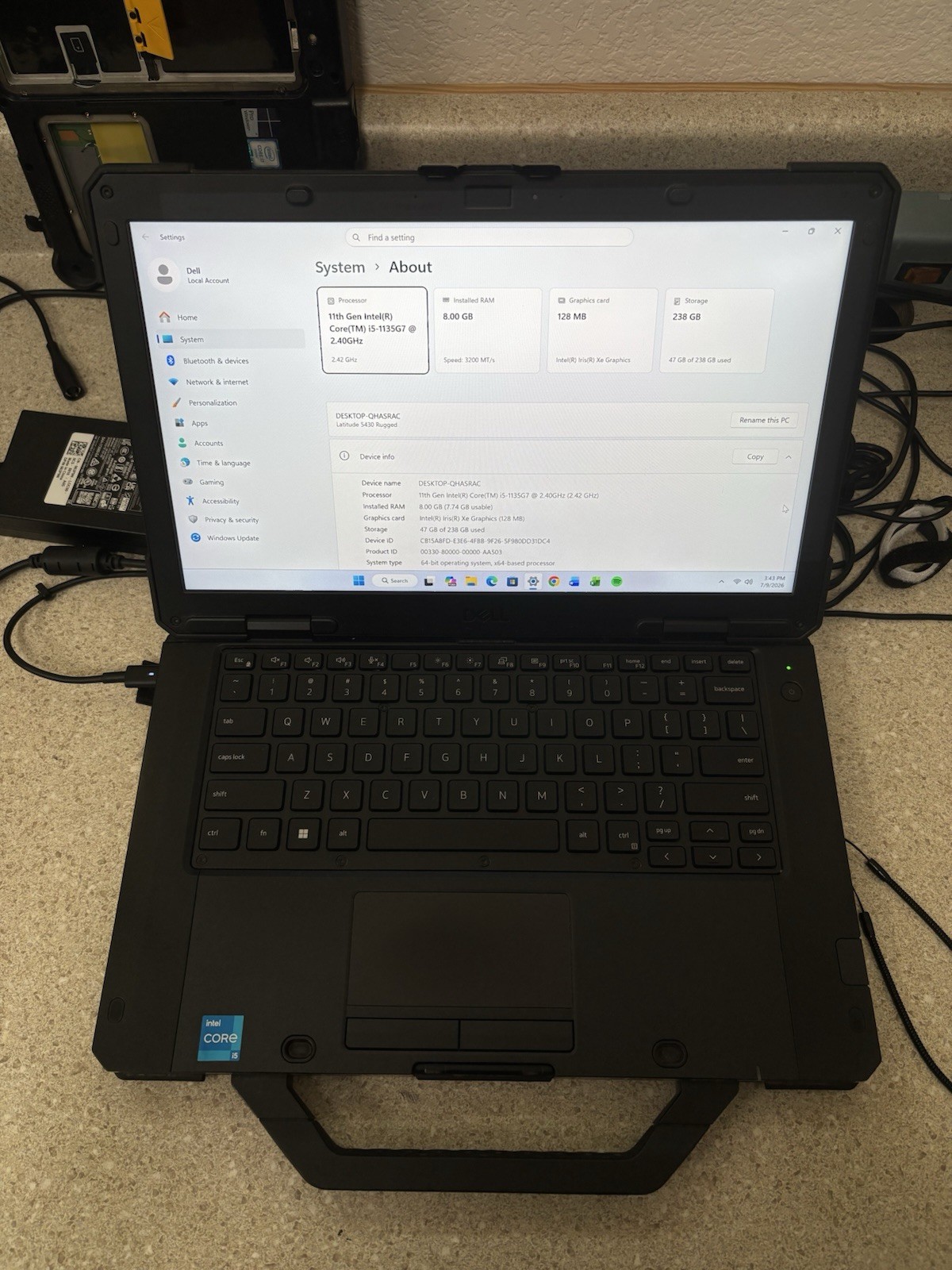Lot of 2 Dell Latitude 5430 Rugged i5-1135G7 2.40GHz 256GB Win 11 Pro 8GB Touch