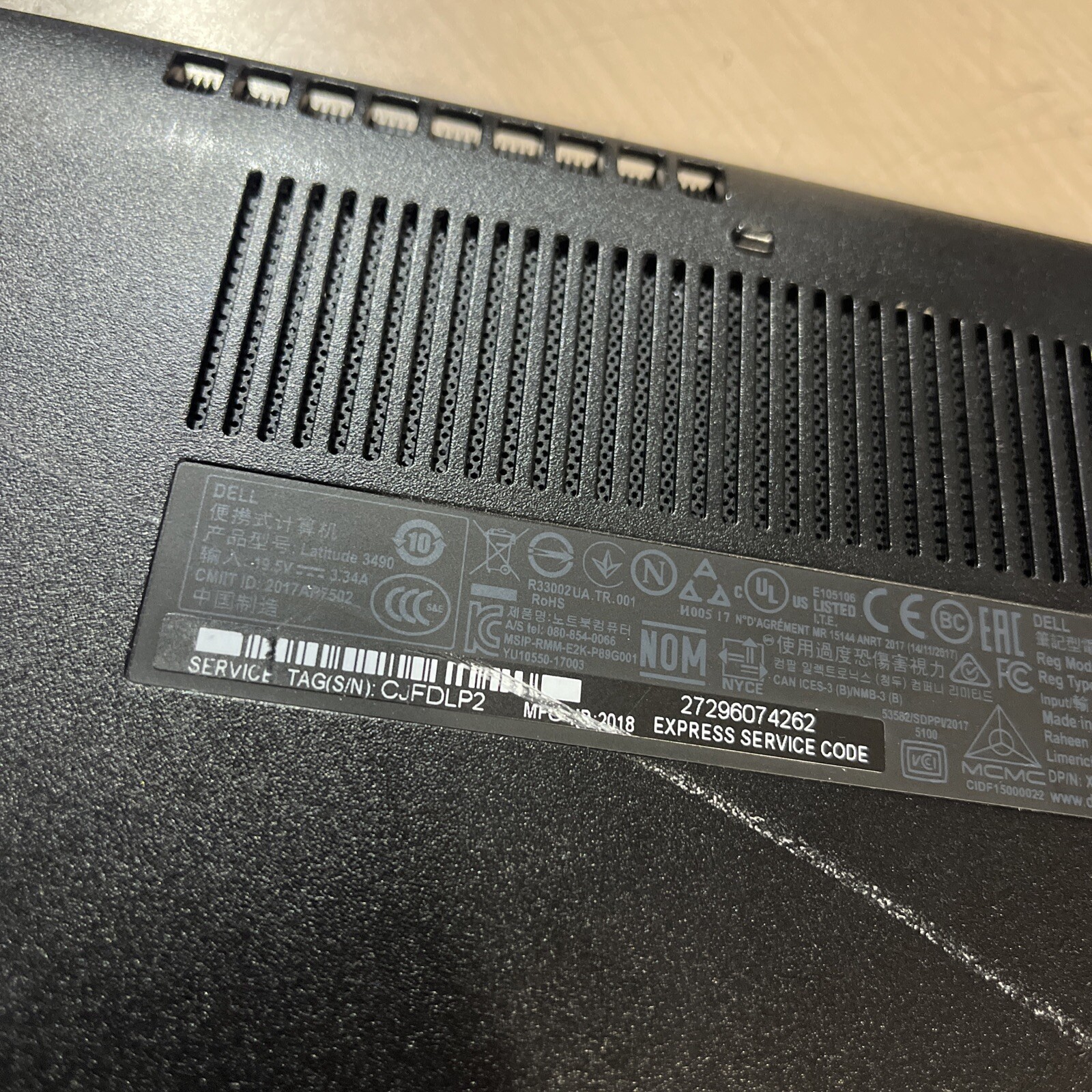 DELL LATITUDE 3490 INTEL CORE I3-6006U 2.00GHZ 8GB RAM NO HD .