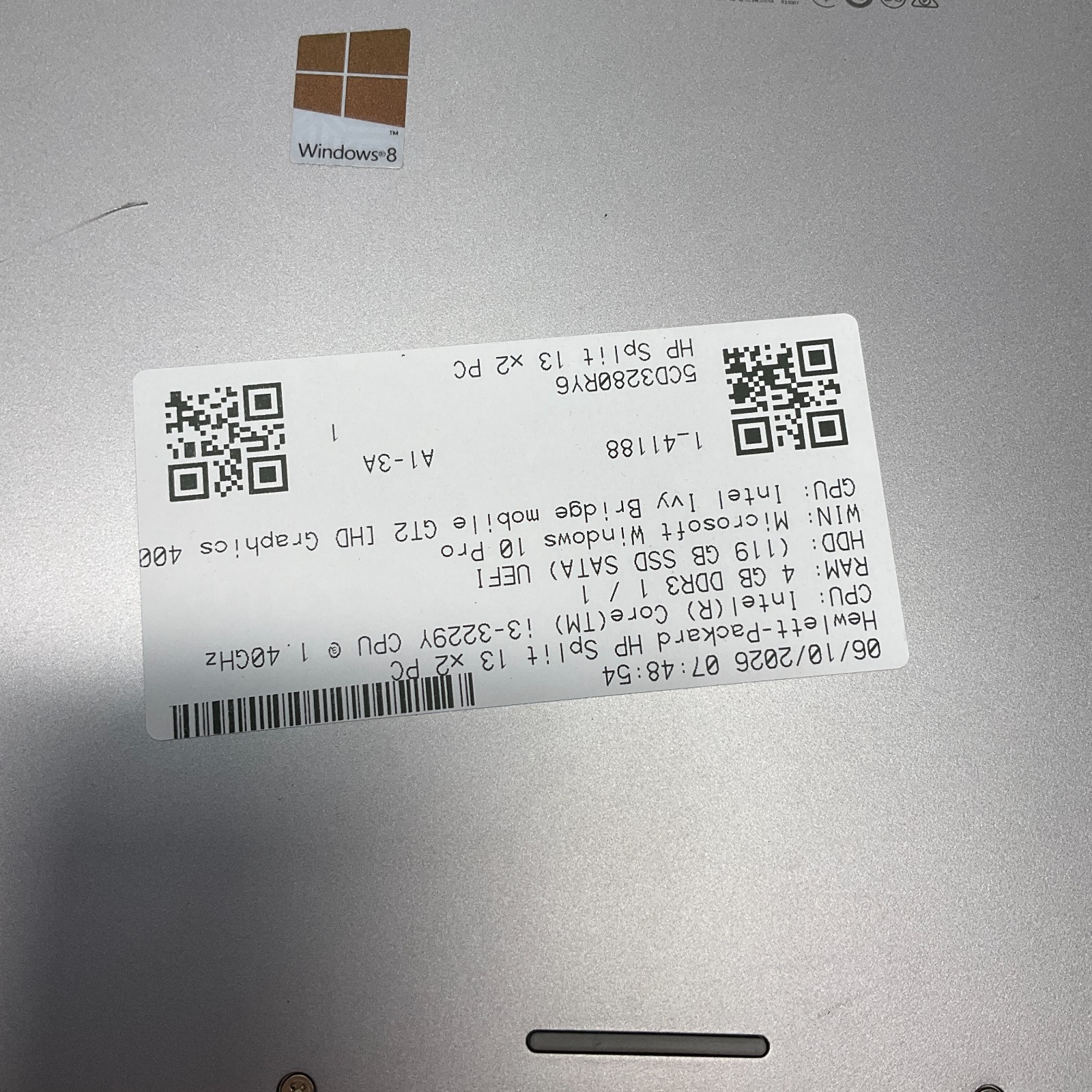 HP Split 13 X2 PC Laptop Intel i3-3229Y @ 1.40 GHz 4GB 128GB SSD Windows 10 Pro