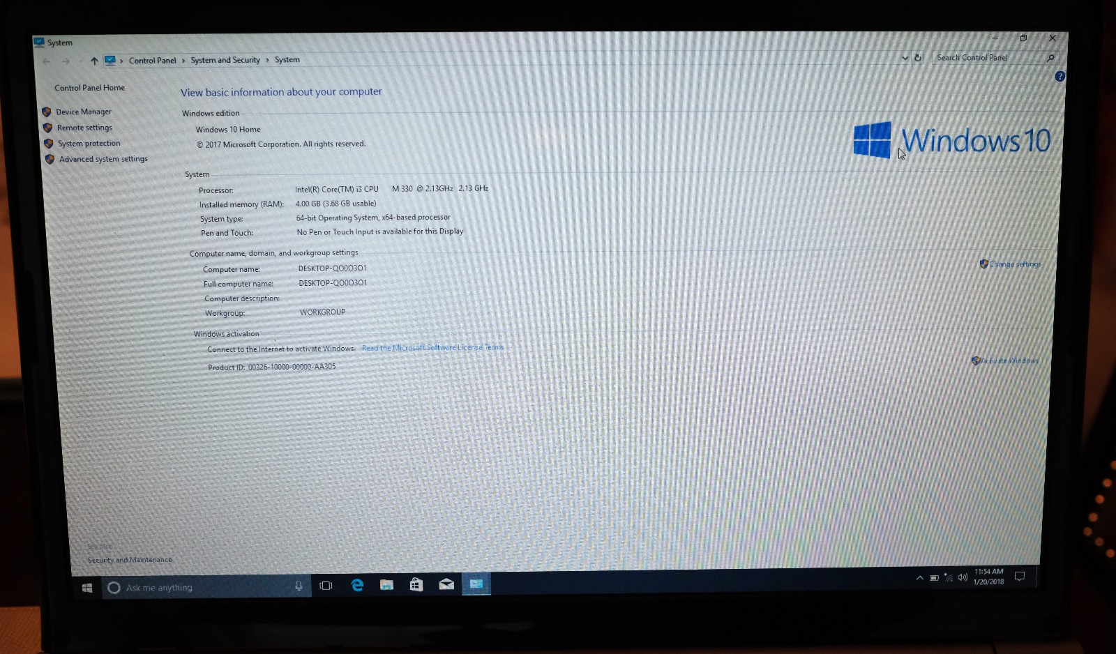 Gateway NV7915u 17.3″ Intel Core i3 2.10GHz 4GB 500GB HDD works great condition